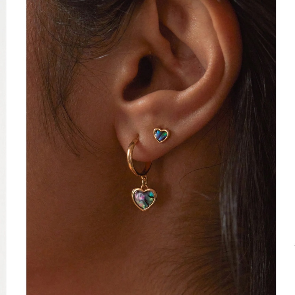 ESTELLA BARTLETT Abalone Heart Drop Hoop earrings